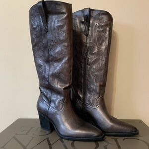 CROWN VINTAGE Sila Leather Western Boot in Charcoal color Size 9 NIB NWT